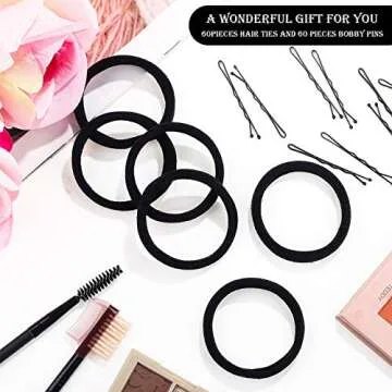60 Seamless Hair Ties and Bobby Pins Set for All Hair Types