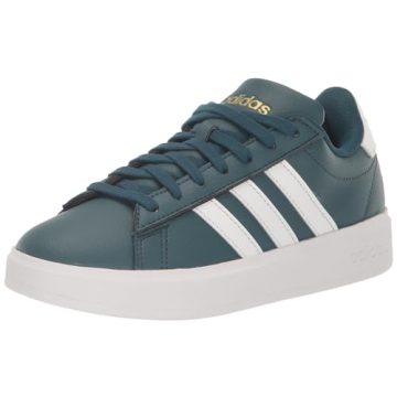 adidas Women's Grand Court Cloudfoam Lifestyle Comfort Sneakers - Arctic Night/White/Gold Metallic, ...