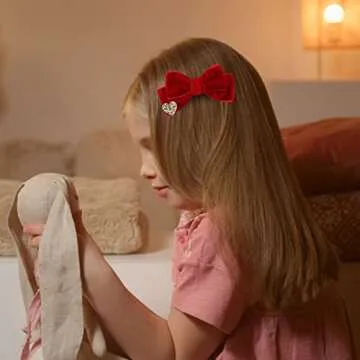 Red Velvet Hair Bows Cute Christmas Valentine School Hair Clips Handmade Hair Accessories for Kids Girls Infants Toddler Headdress