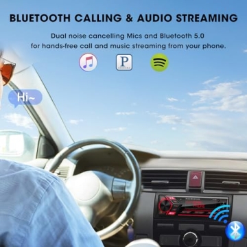 Premium Bluetooth Single Din Car Stereo System with USB
