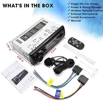Premium Bluetooth Single Din Car Stereo System with USB