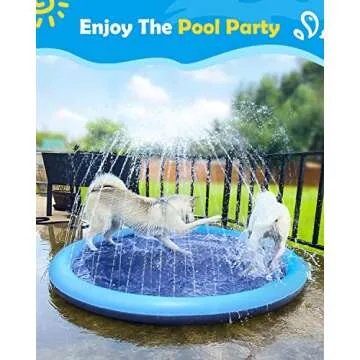 Peteast Dog Splash Pad for Large Dogs 51" Outdoor Fun