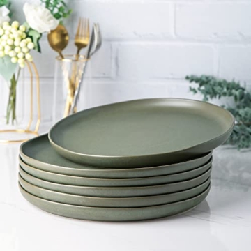 AmorArc Elegant Wavy Rim Dinner Plates Set of 6