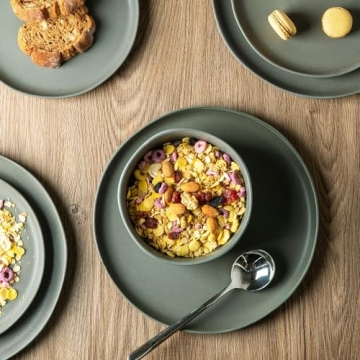 AmorArc Elegant Wavy Rim Dinner Plates Set of 6