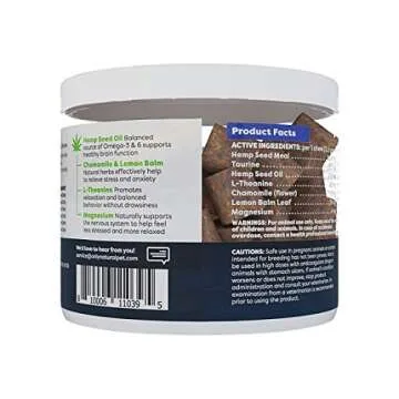 Only Natural Pet - Natural Hemp Soft Chew Bites for Dog Stress & Anxiety Relief - L-Theanine, Chamom...