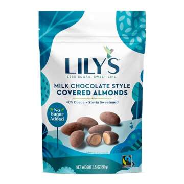 Lily's Milk Chocolate Style Covered Almonds, Stevia Sweetened, No Added Sugar, Low-Carb, Keto-Friend...
