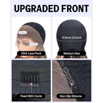 MEGALOOK 28 Inch 1b/27 Highlight Ombre Lace Front Wig Human Hair Pre Plucked 200% Density Balayage Wig Human Hair Body Wave 13x4 HD Transparent Lace Front Wigs Human Hair with Baby Hair