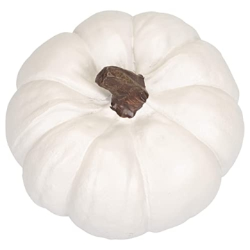Elanze Designs Classic White 6 inch Resin Harvest Decorative Pumpkin