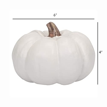 Elanze Designs Classic White 6 inch Resin Harvest Decorative Pumpkin