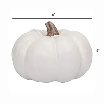 Elanze Designs Classic White 6 inch Resin Harvest Decorative Pumpkin