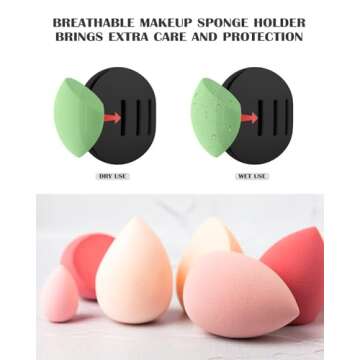 FVION Trendy Makeup Sponge Holder - Silicone Beauty Blender Holder, Silky Smooth Makeup Sponge Case,...