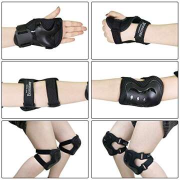 BOSONER Kids/Youth Knee Pad Elbow Pads Guards Protective Gear Set for Roller Skates Cycling BMX Bike Skateboard Inline Skatings Scooter Riding Sports