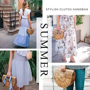 Stylish Vintga Bamboo Summer Handbags for Women