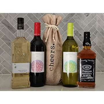 Supply Friend Burlap Wine Bag - 12 Jute Wine Gift Bags