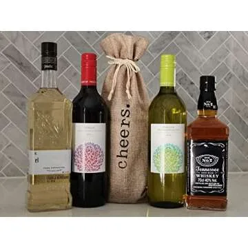Supply Friend Burlap Wine Bag - 12 Jute Wine Gift Bags