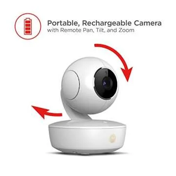 motorola MBP36XL-2 Portable Video Baby Monitor, 5-inch Color Screen, 2 Rechargeable Cameras with Remote Pan, Tilt, and Zoom, Two-Way Audio, and Room Temperature Display