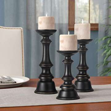 Elegant Resin Candle Holders Set for Home Decor