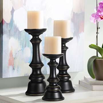 Elegant Resin Candle Holders Set for Home Decor