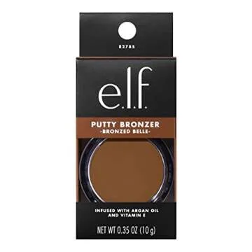 e.l.f. Putty Bronzer, Creamy & Highly Pigmented Formula, Creates a Long-Lasting Bronzed Belle Glow, Infused with Argan Oil & Vitamin E, 0.35 Oz