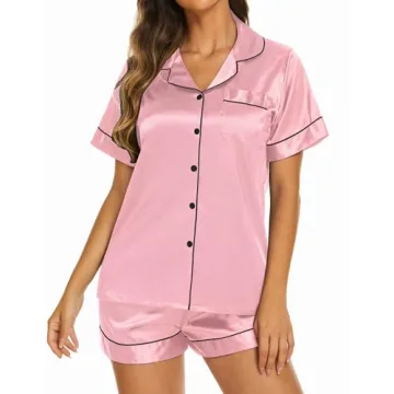 Ekouaer Women's Satin Pajama Set - Soft & Stylish Sleepwear