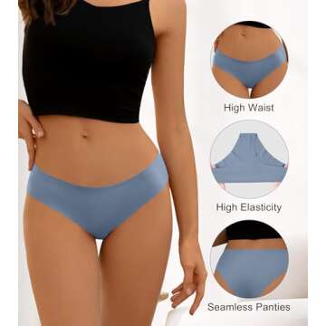 DEANGELMON Seamless Underwear for Women No Show Bikini Panties Comfortable Stretch Invisible Ladies ...