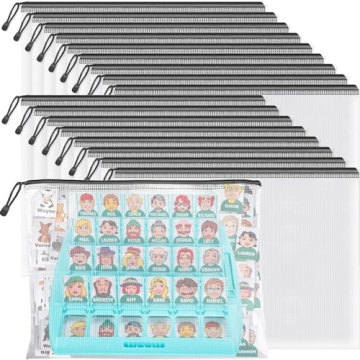 Umriox Zipper Mesh Document Pouch Set - 18 Durable & Waterproof Zipper Pouches for Home, Office, and...