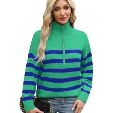 WIHOLL Womens Oversized Striped Sweater for All Occasions
