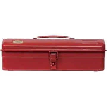 Durable TRUSCO Y-350-R Toolbox, 14.2x5.9 inches, Red