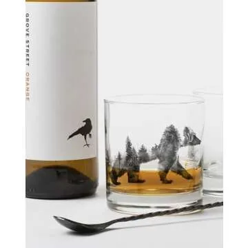 Black Lantern Nature and Animal Themed Whiskey Glass Set – 11oz Premium Heavy Base Glasses – Per...