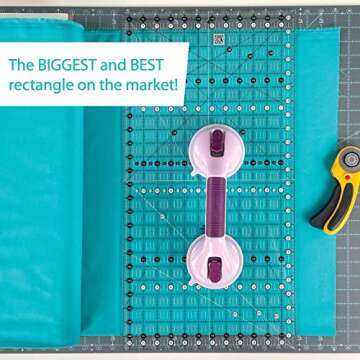 Creative Grids Quilt Ruler 12-1/2in x 24-1/2in Rectangle – CGR1224 – Premium Non-Slip Acrylic Ru...