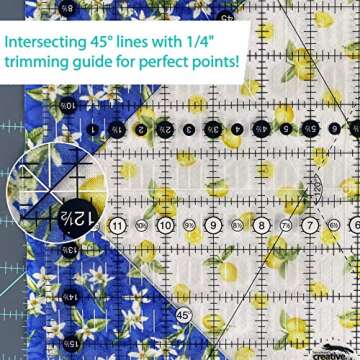Creative Grids 12-1/2in x 24-1/2in Quilt Ruler - Non-Slip