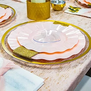 Elegant Plastic Plates for Parties - 10 PC Set
