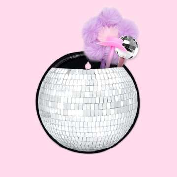 NPW Plant Life Magnetic Disco Ball Planter for Fridge, Plants Magnets for Refrigerator, Retro Indoor...