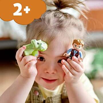 LEGO DUPLO Jurassic World T. rex and Triceratops Dinosaur Breakout 10939 Building Toy Gift for Young...