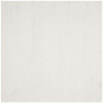 SAFAVIEH California Shag Collection Area Rug - 8'6" Square, White, Non-Shedding & Easy Care, 2-inch ...