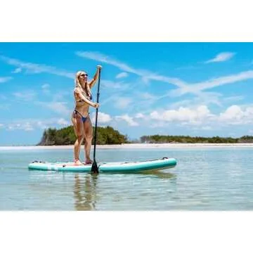 Polar Outdoors by Roc Inflatable Stand Up Paddle Board with Premium SUP Paddle Board Accessories, Wide Stable Design, Non-Slip Comfort Deck for Youth & Adults (Mist)
