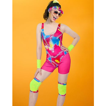 Angelaicos 80s Workout Costume Set for Women Sportswear