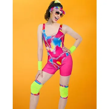 Angelaicos 80s Workout Costume Set for Women Sportswear