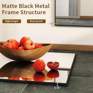 Elegant BEAUTYPEAK 24" x 36" Wall Mirror with Metal Frame