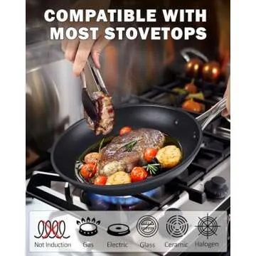 Cooks Standard Frying Omelet Pan Set, 2-Piece Classic Hard Anodized Nonstick 8-Inch/10.5-Inch Saute Skillet Egg Pan, Black