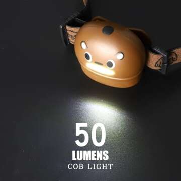 KunHe 4 Pack Kids Headlamp Stocking Stuffers for Kids Christmas Gift for Girls Boys Animals Head Lamp for Camping, Running, Batteries Included