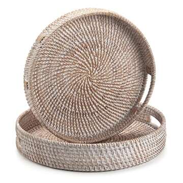 Elegant Round Rattan Serving Tray for Easy Serving Solutions