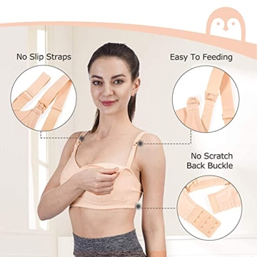 Momcozy Hands Free Pumping Bra Deep V Comfortable Nursing