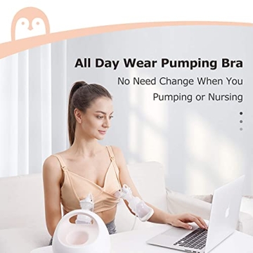 Momcozy Hands Free Pumping Bra Deep V Comfortable Nursing
