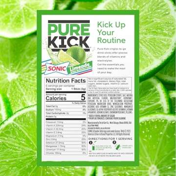 PURE KICK Hydration Singles to Go Drink Mix, Sonic Limeade, Includes 12 Boxes with 6 Packets in Each...