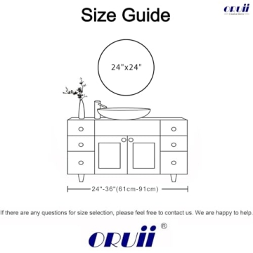 24 Inch Black Round Mirror with Metal Frame