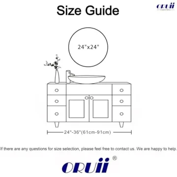 24 Inch Black Round Mirror with Metal Frame