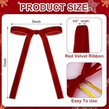 Glitinsel 24 Pcs Velvet Ribbon Bows Twist Tie Coquette Bows for Bachelorette Bridal Shower Coquette ...