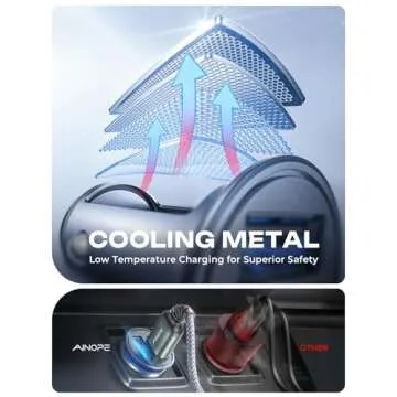 AINOPE Car Charger【Smallest Metal】 4.8A Cigarette Lighter USB Car Phone Charger Dual Port 12V USB Outlet Adapter Flush Fit for iPhone 16 Pro Max/15/14 iPad Samsung Galaxy S25 S24 Ultra, Black