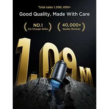 AINOPE Car Charger【Smallest Metal】 4.8A Cigarette Lighter USB Car Phone Charger Dual Port 12V USB Outlet Adapter Flush Fit for iPhone 16 Pro Max/15/14 iPad Samsung Galaxy S25 S24 Ultra, Black